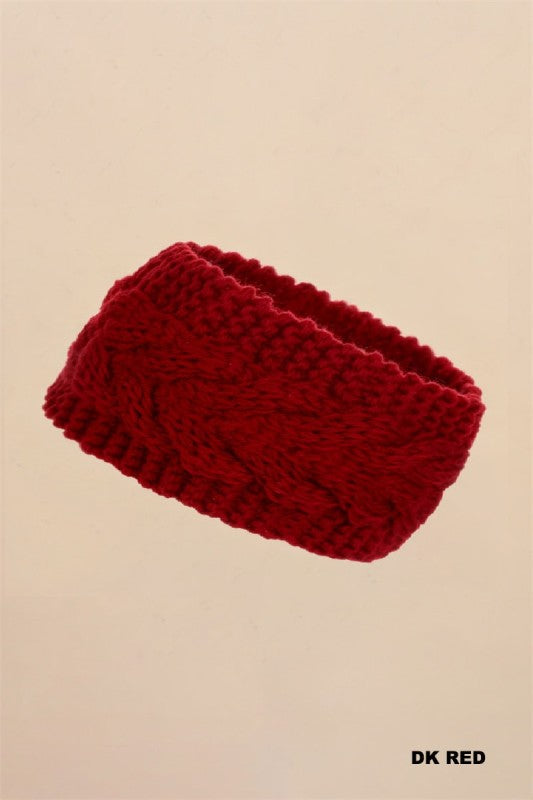 Crochet cable knitted headband