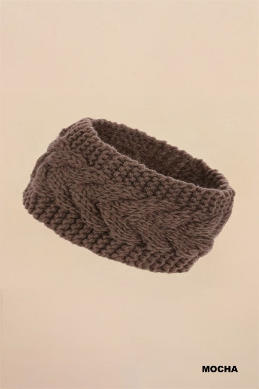 Crochet cable knitted headband