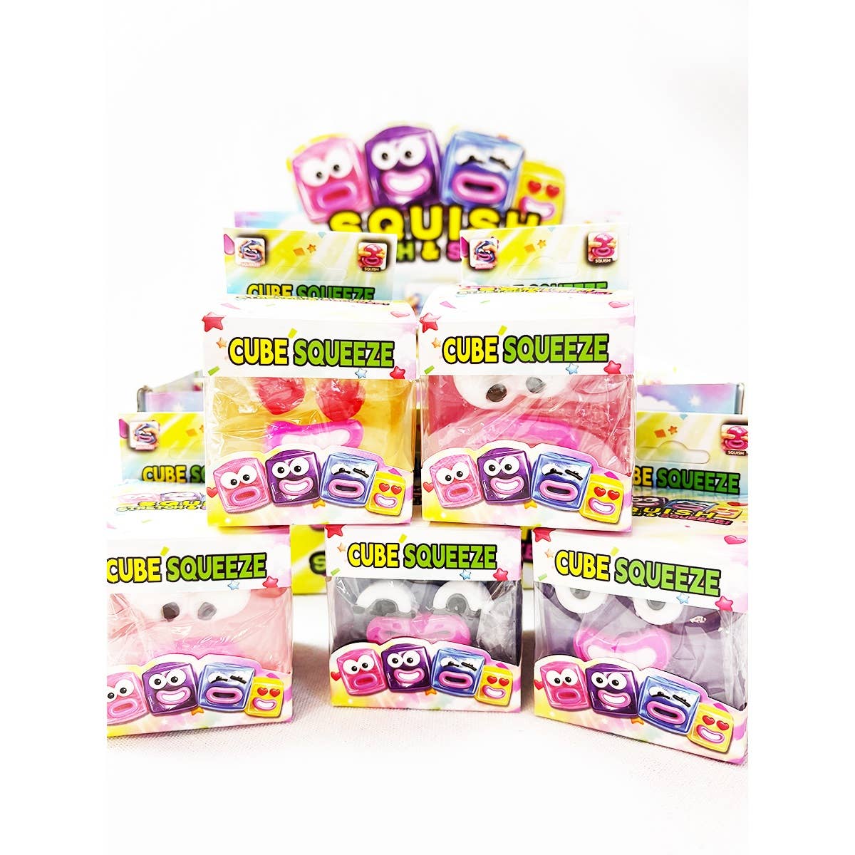 Funny Face Swap Squishy Cube: MIX COLOR / ONE(12)