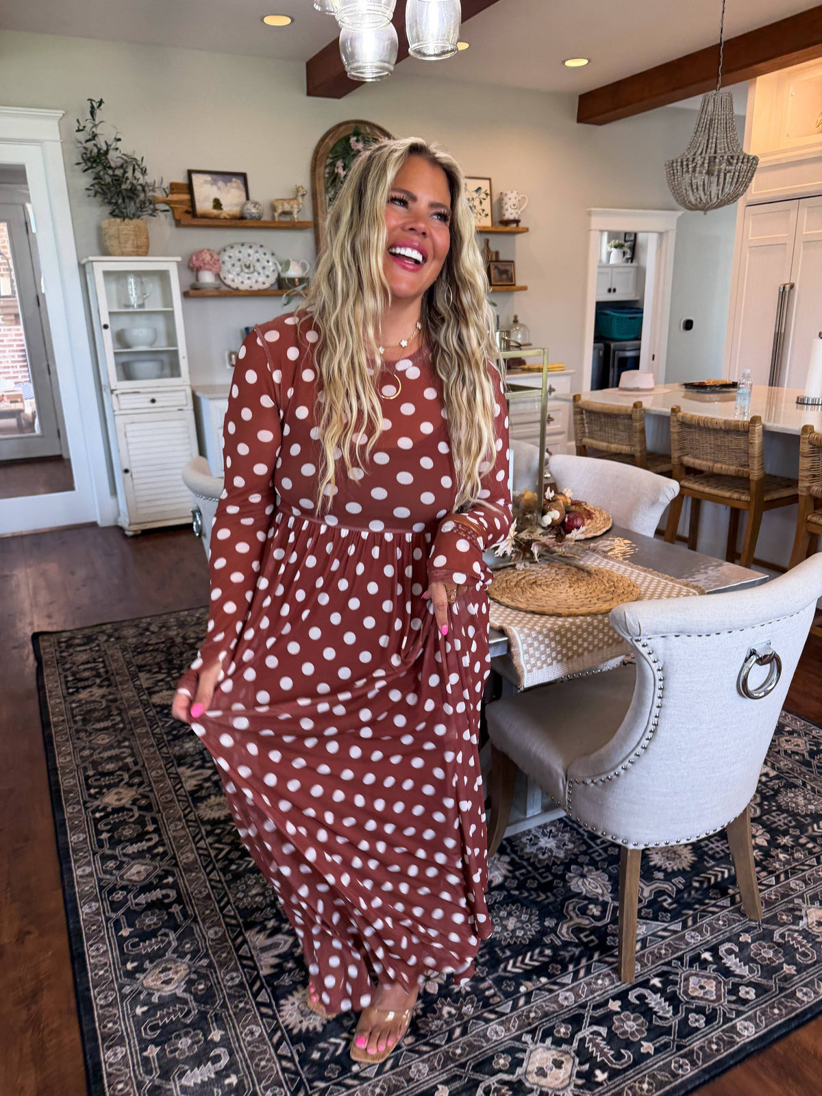 THE COUNTRYSIDE MESH DRESS: POLKA DOT