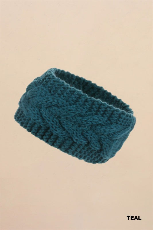 Crochet cable knitted headband