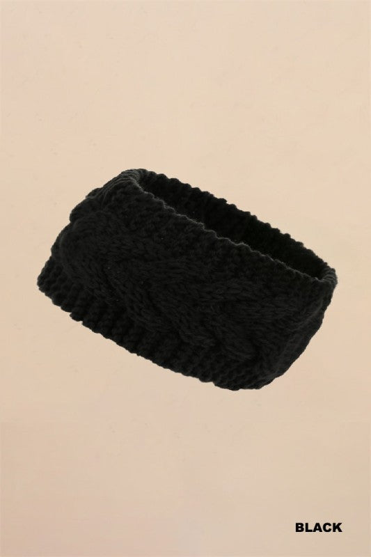 Crochet cable knitted headband