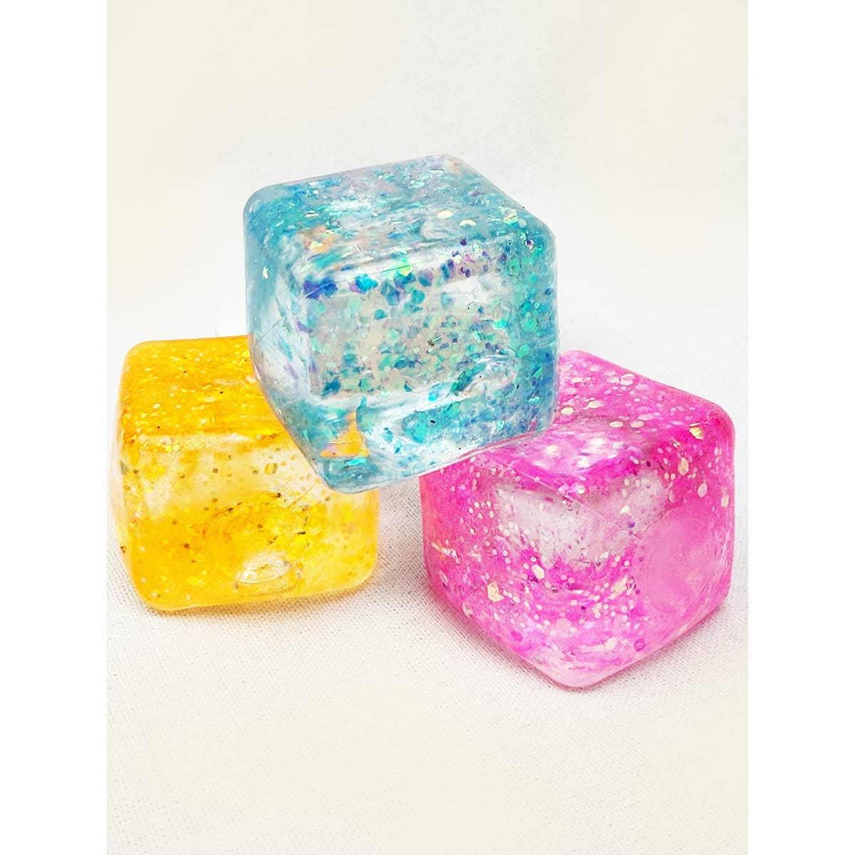Viral Glitter Ice Cube Squishy Toy: MIX COLOR / ONE(12)