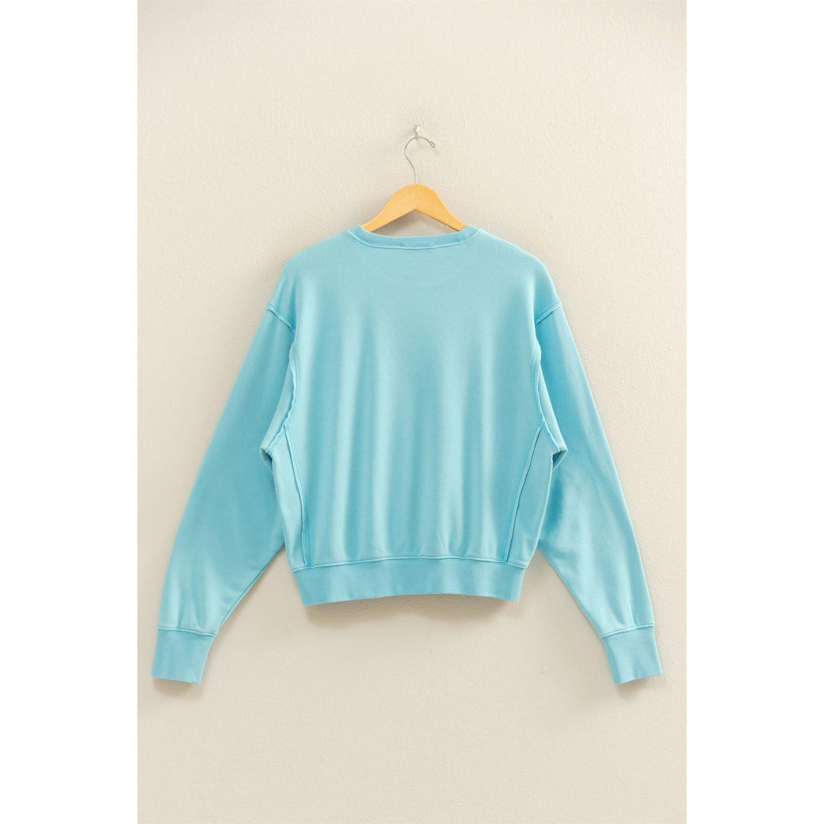 Raw Edge Detail Burnout Sweatshirt: WHIP CREAM