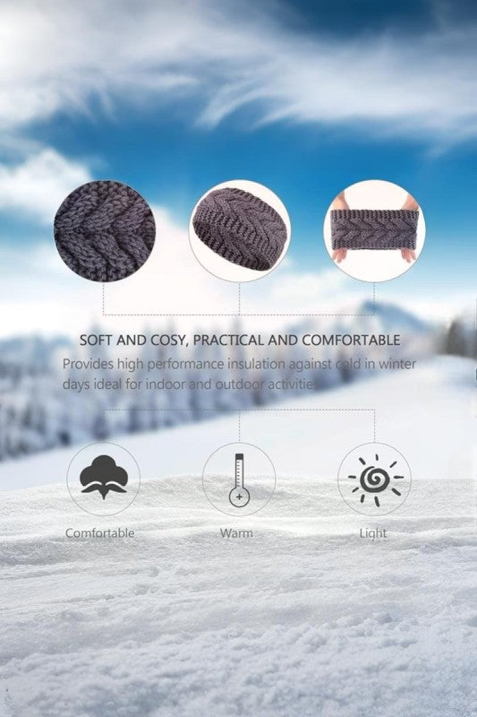 Crochet cable knitted headband