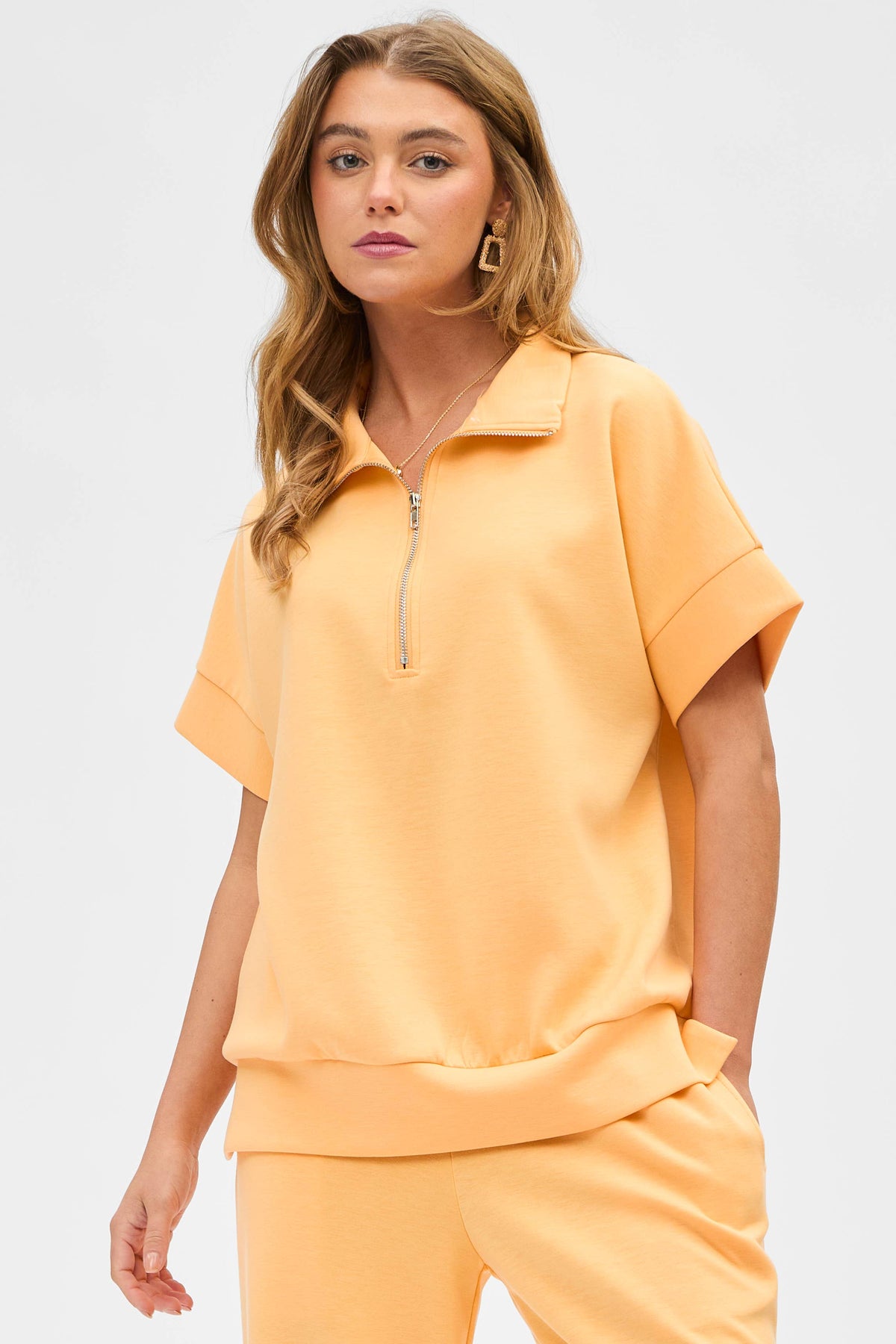 Short Sleeve Quarter Zip + Pants Modal Set TRVSET-CATALINA: GREY