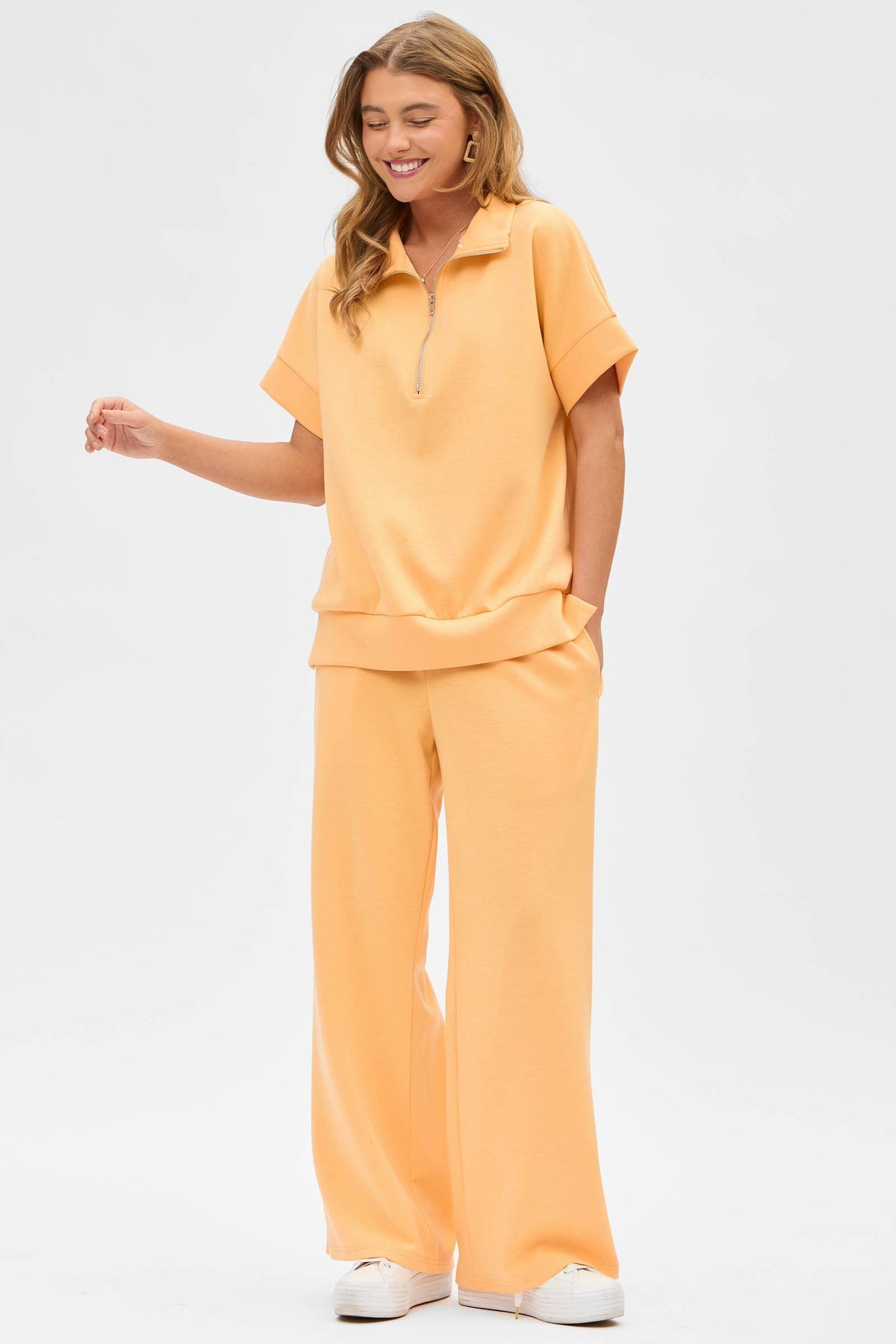 Short Sleeve Quarter Zip + Pants Modal Set TRVSET-CATALINA: GREY