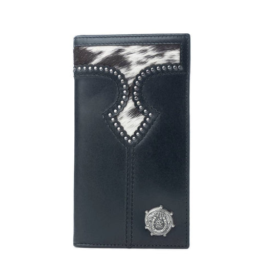 Frontier Mark Hairon Leather Wallet for Men in Dusthorn Black: Dusthorn Black