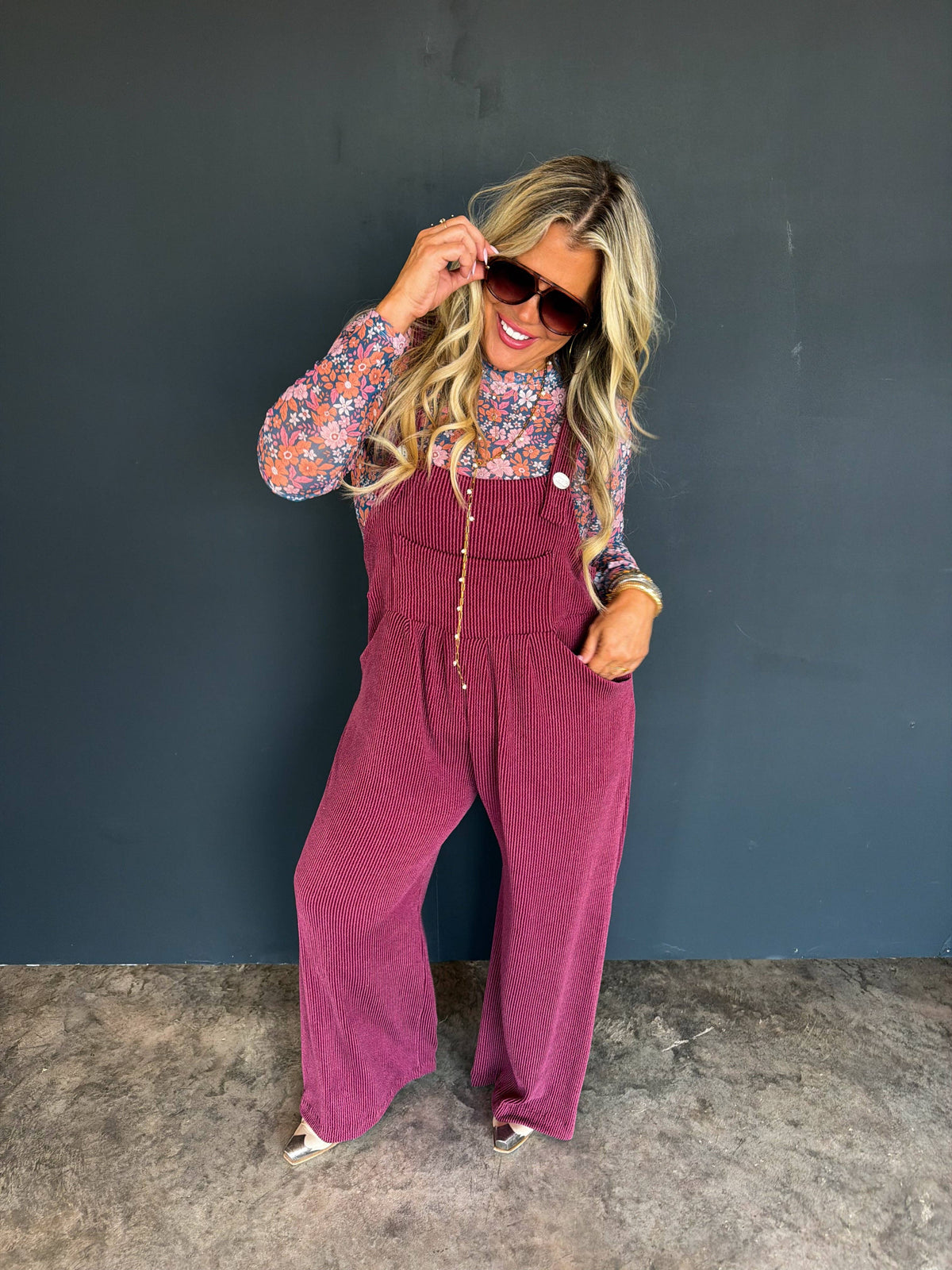 FALL KARLI OVERALLS: PLUM