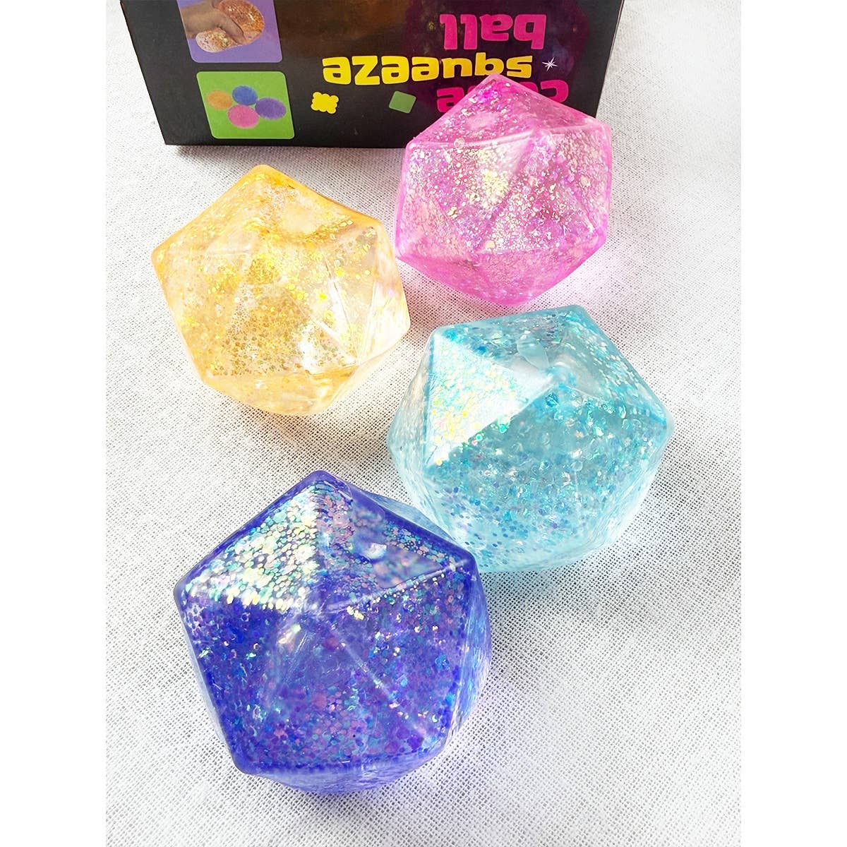 Viral Glittered Diamond Cube Squishy Toy: MIX COLOR / ONE(12)