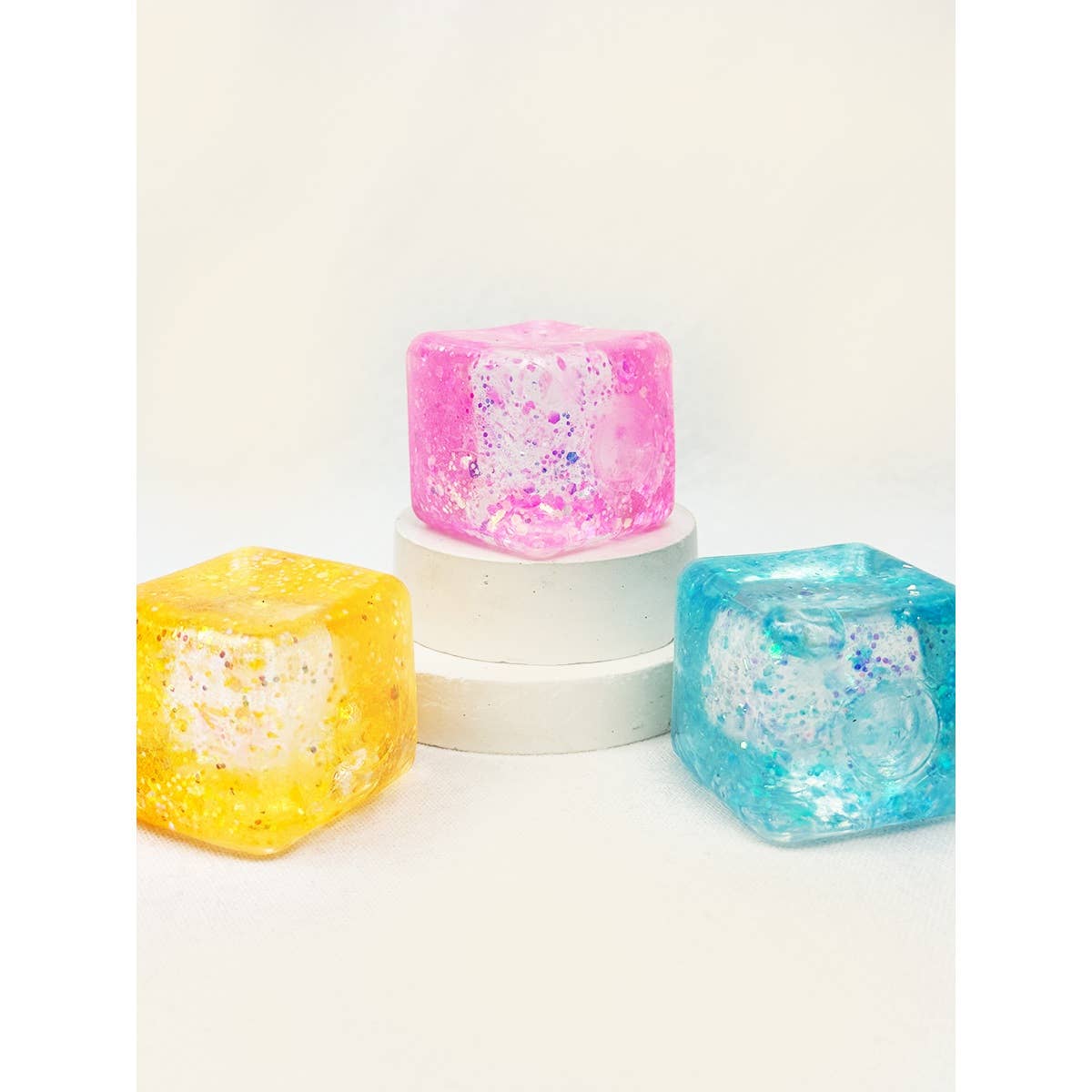 Viral Glitter Ice Cube Squishy Toy: MIX COLOR / ONE(12)