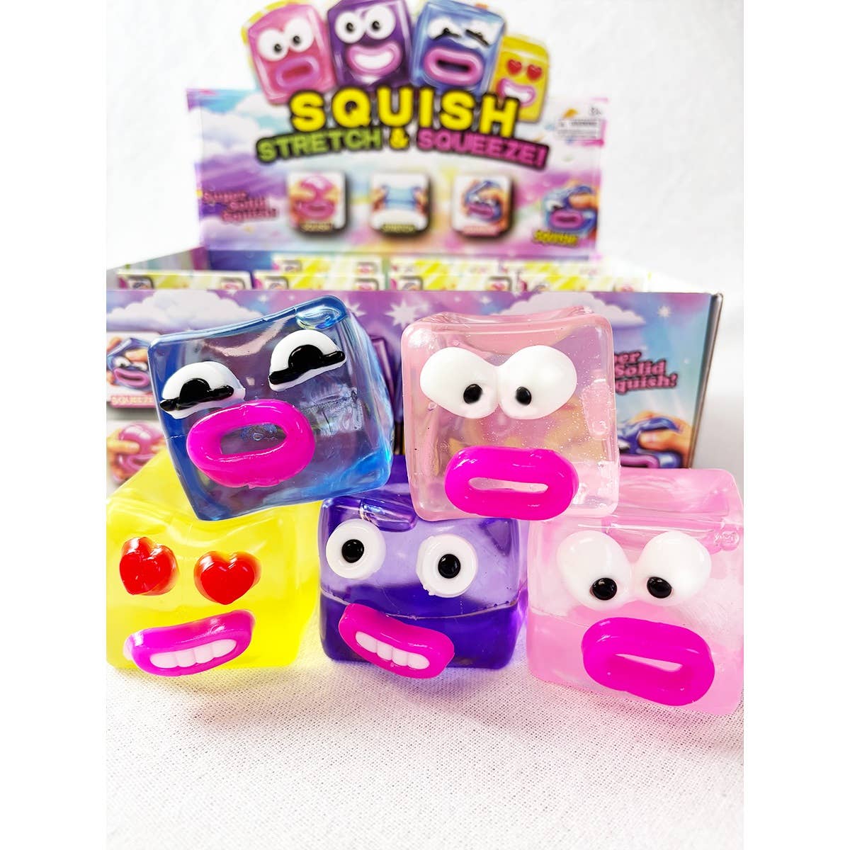 Funny Face Swap Squishy Cube: MIX COLOR / ONE(12)