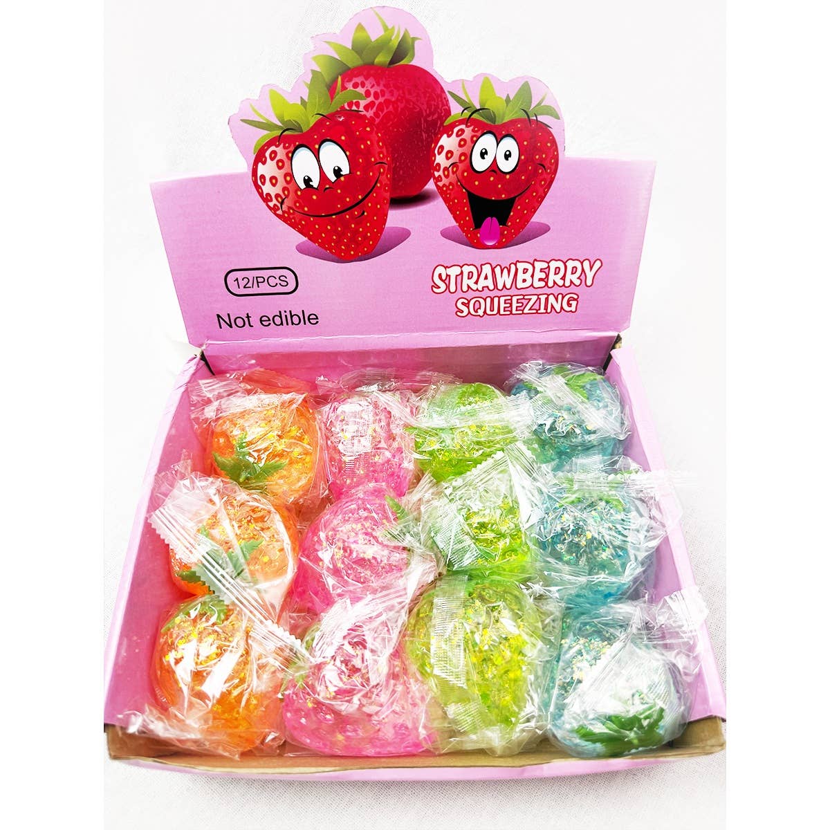 Sugary Strawberry Maltose Squishy Toy: MIX COLOR / ONE(12)
