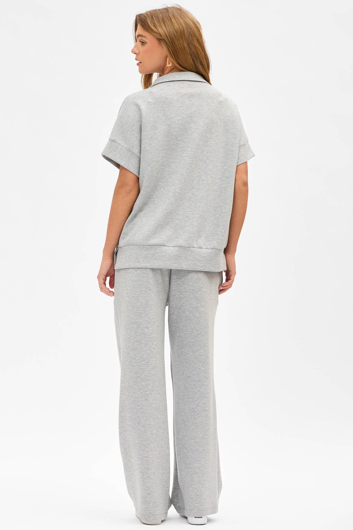 Short Sleeve Quarter Zip + Pants Modal Set TRVSET-CATALINA: GREY