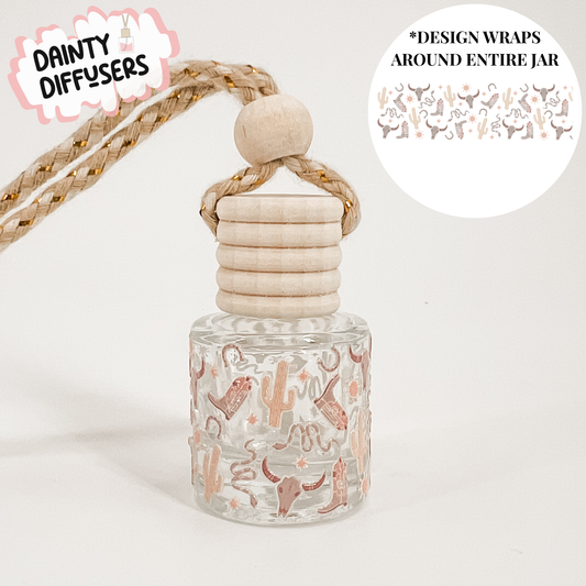 Pastel Cowboy Wrap-Around Car Freshener | Hanging Car Diffuser: Dark Intentions