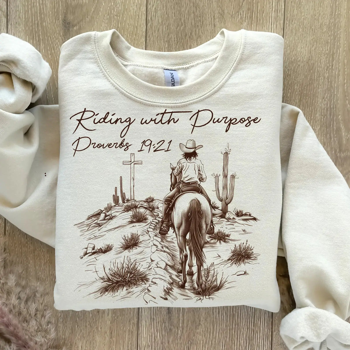 Riding With Purpose Western Tees -Sweatshirts & Tees : Sand