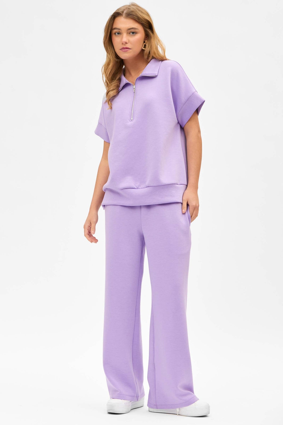 Short Sleeve Quarter Zip + Pants Modal Set TRVSET-CATALINA: GREY