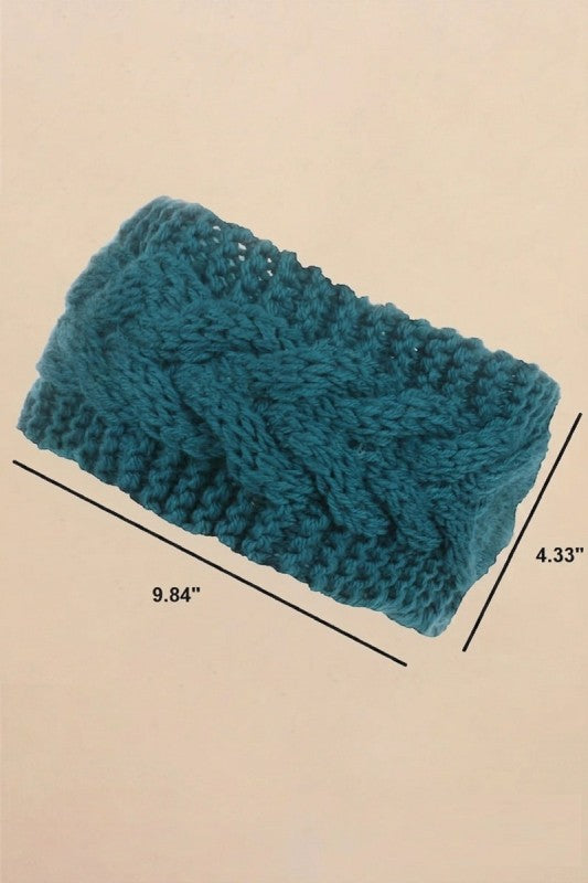 Crochet cable knitted headband