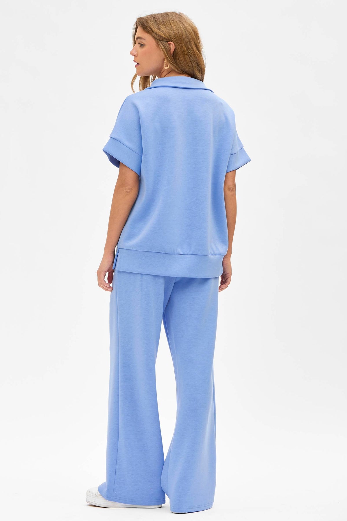 Short Sleeve Quarter Zip + Pants Modal Set TRVSET-CATALINA: GREY