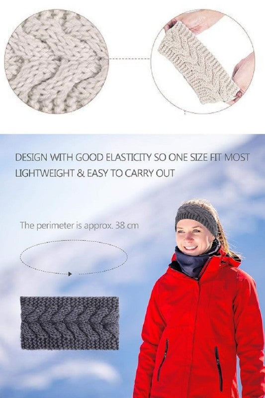 Crochet cable knitted headband