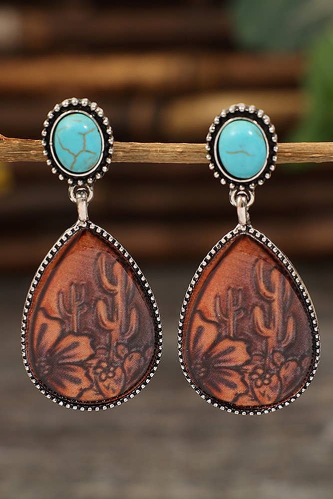 Brown Ethic Water Drop Earrings MOQ 5pcs SP316: Brown / One Size