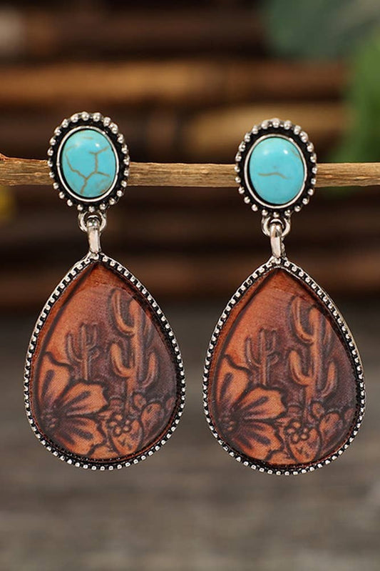 Brown Ethic Water Drop Earrings MOQ 5pcs SP316: Brown / One Size