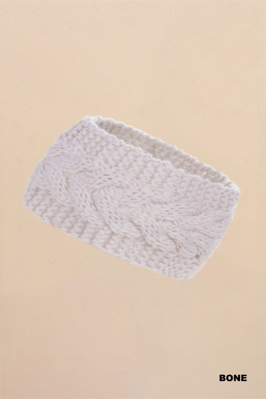 Crochet cable knitted headband