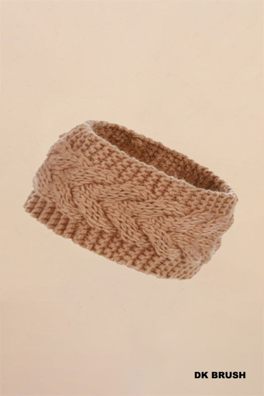 Crochet cable knitted headband