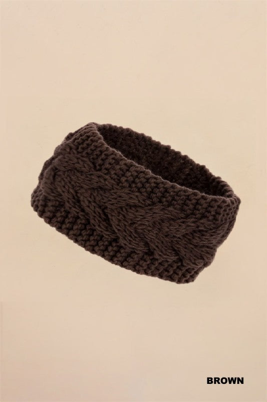 Crochet cable knitted headband