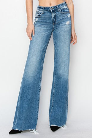 RISEN TUMMY CONTROL MID RISE WIDE JEAN