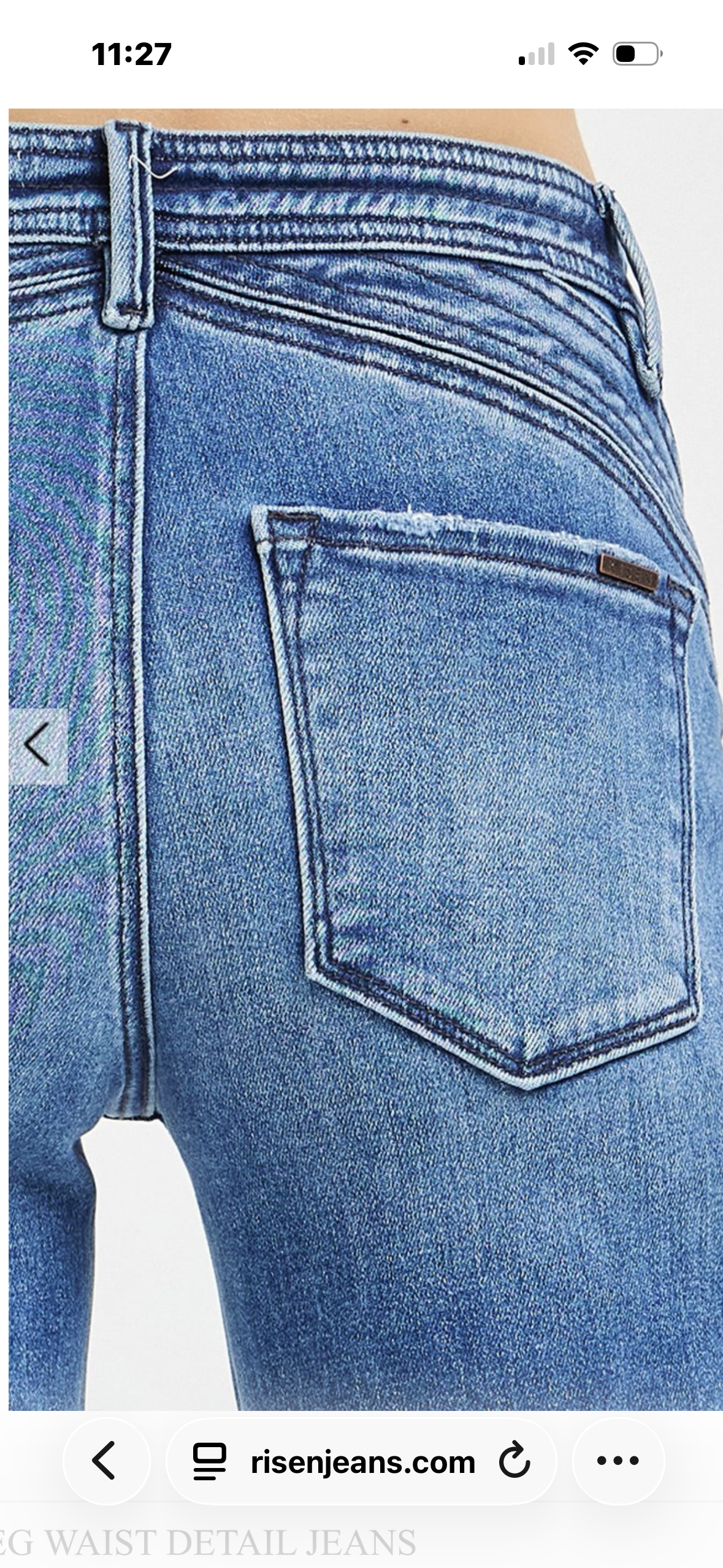 RISEN HIGH WAIST WIDE LEG DETAIL JEANS