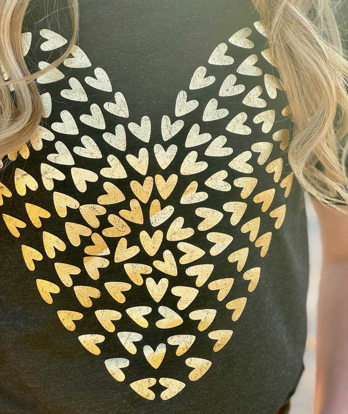Tiny Hearts in Gold Foil Tee