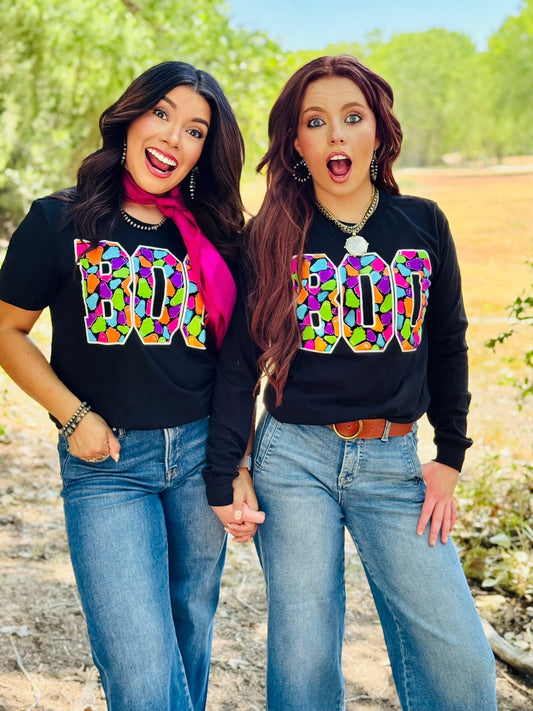 Boo with Colorful Ghosts Tee