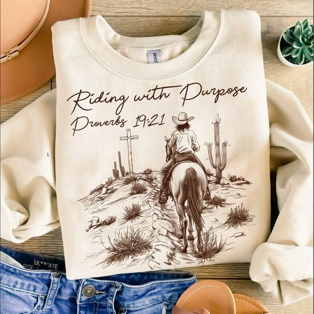 Riding With Purpose Western Tees -Sweatshirts & Tees : Sand