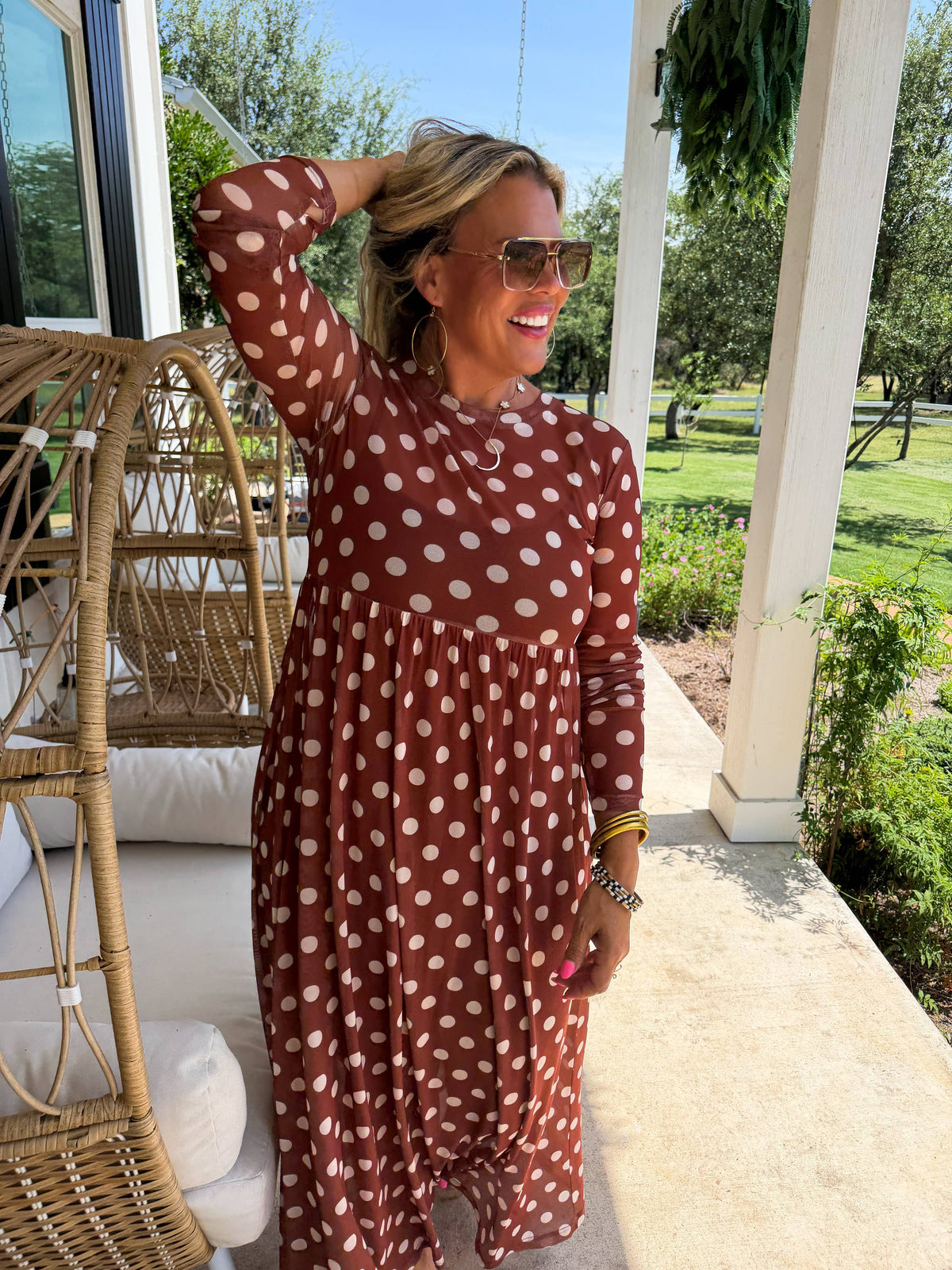 THE COUNTRYSIDE MESH DRESS: POLKA DOT