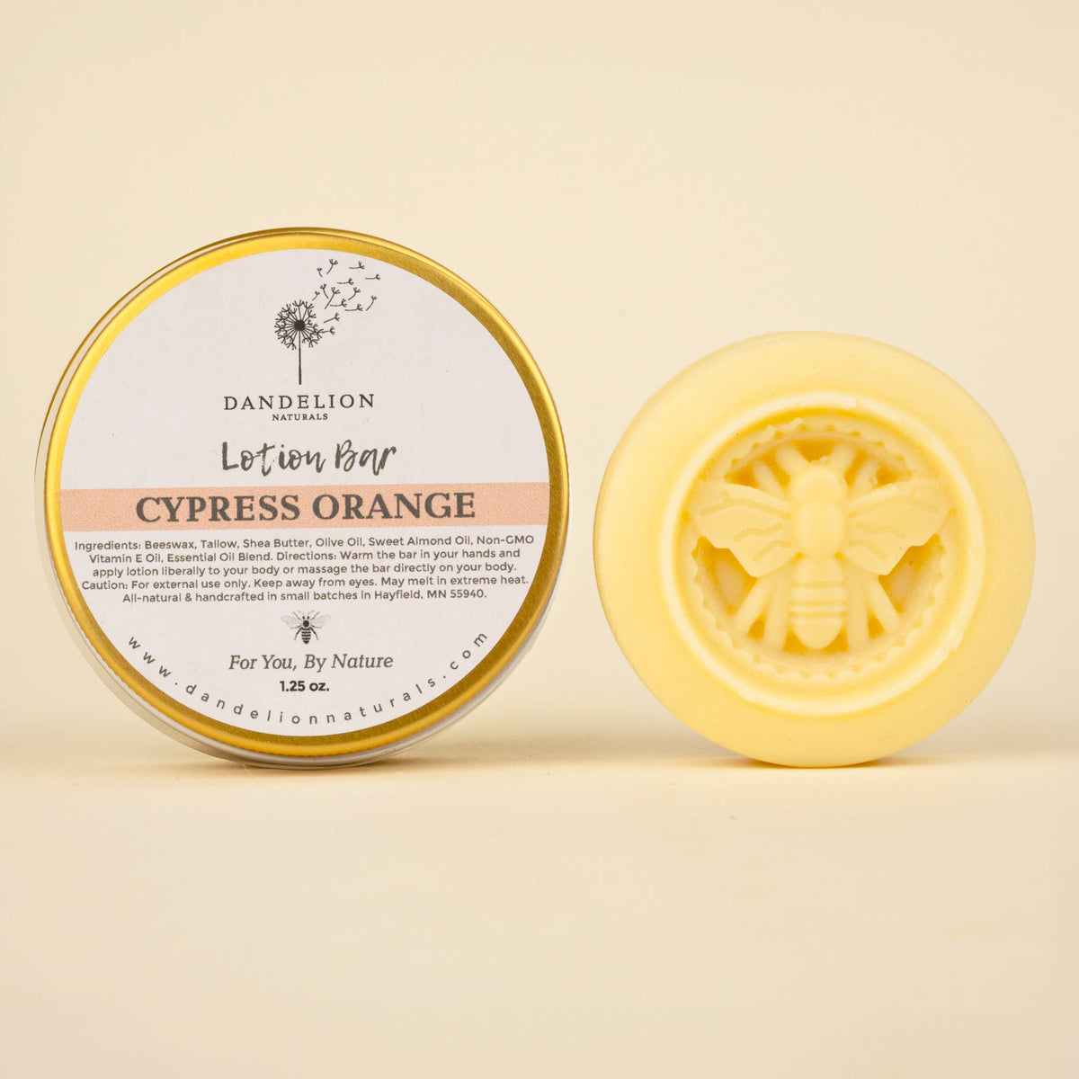 Cypress Orange Tallow Lotion Bar | Solid Lotion Bar