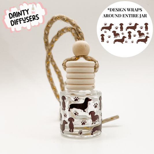 Weenie Dog Wrap-Around Car Diffuser: Clean Cotton