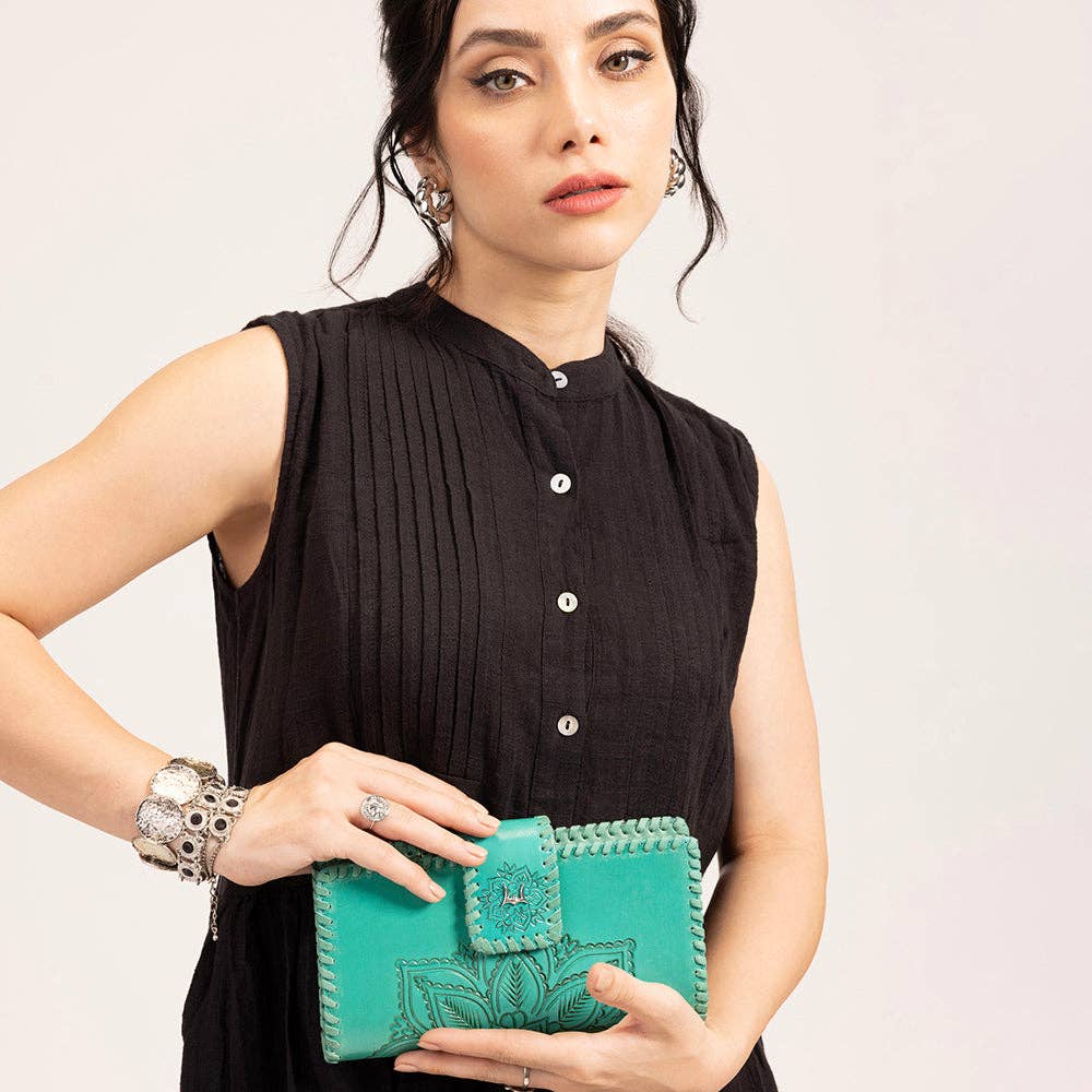Loyal West Desert Lotus Wallet - Turquoise: Single