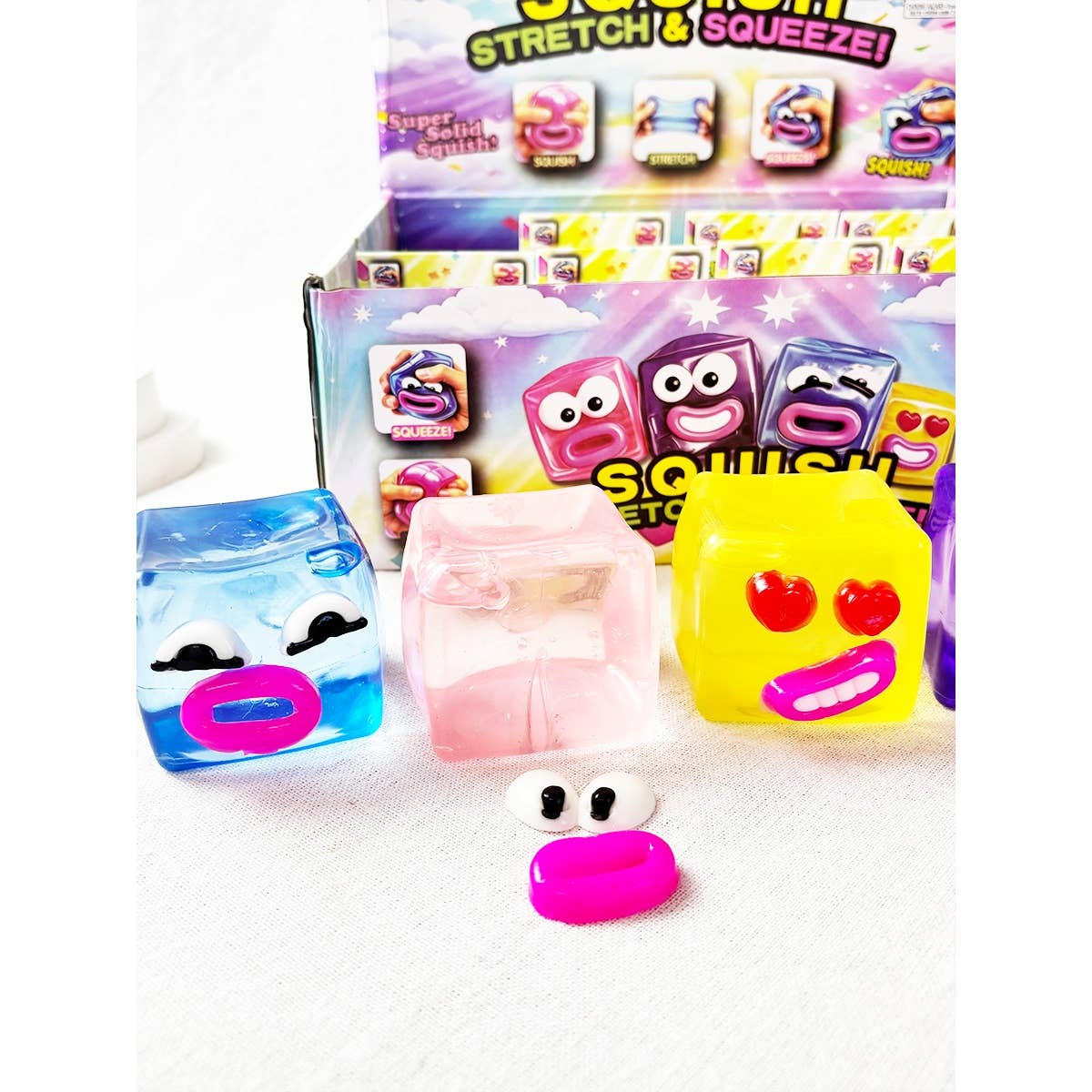 Funny Face Swap Squishy Cube: MIX COLOR / ONE(12)