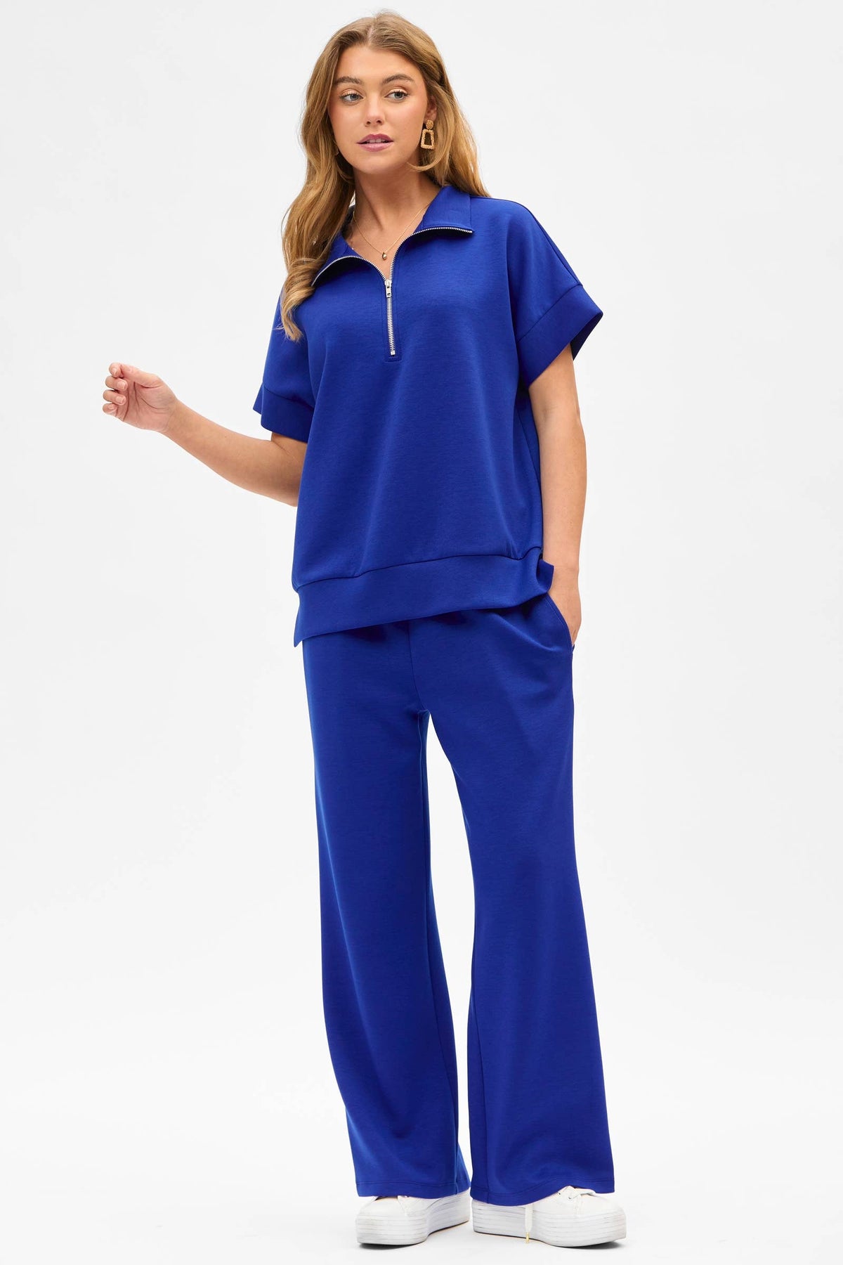 Short Sleeve Quarter Zip + Pants Modal Set TRVSET-CATALINA: GREY