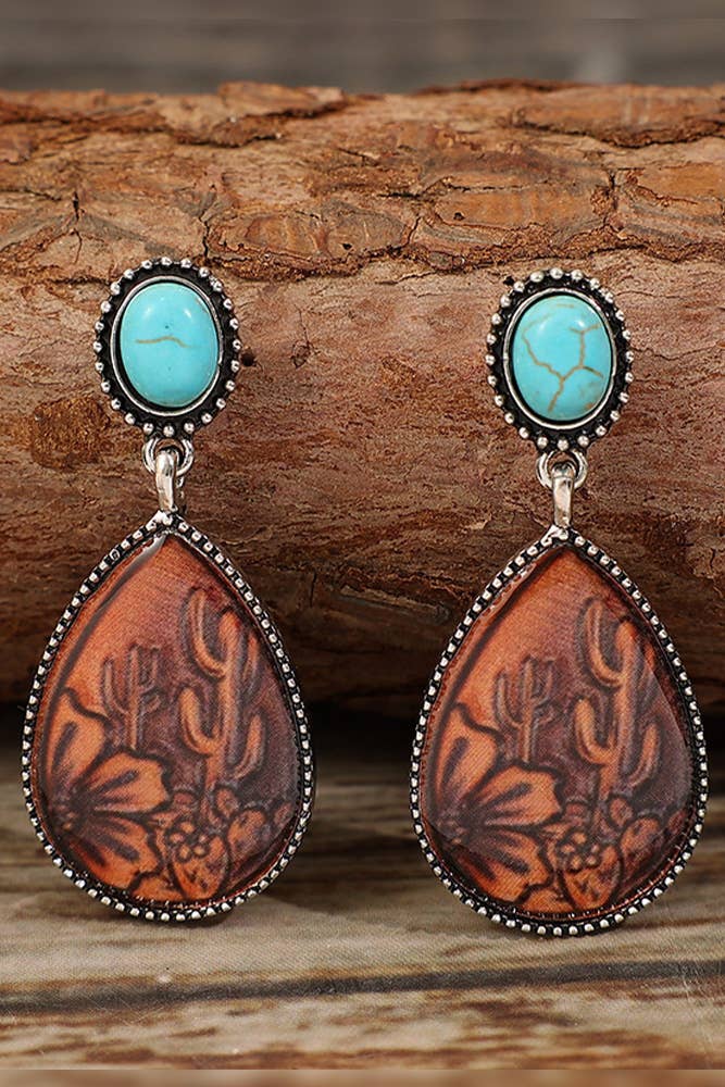 Brown Ethic Water Drop Earrings MOQ 5pcs SP316: Brown / One Size