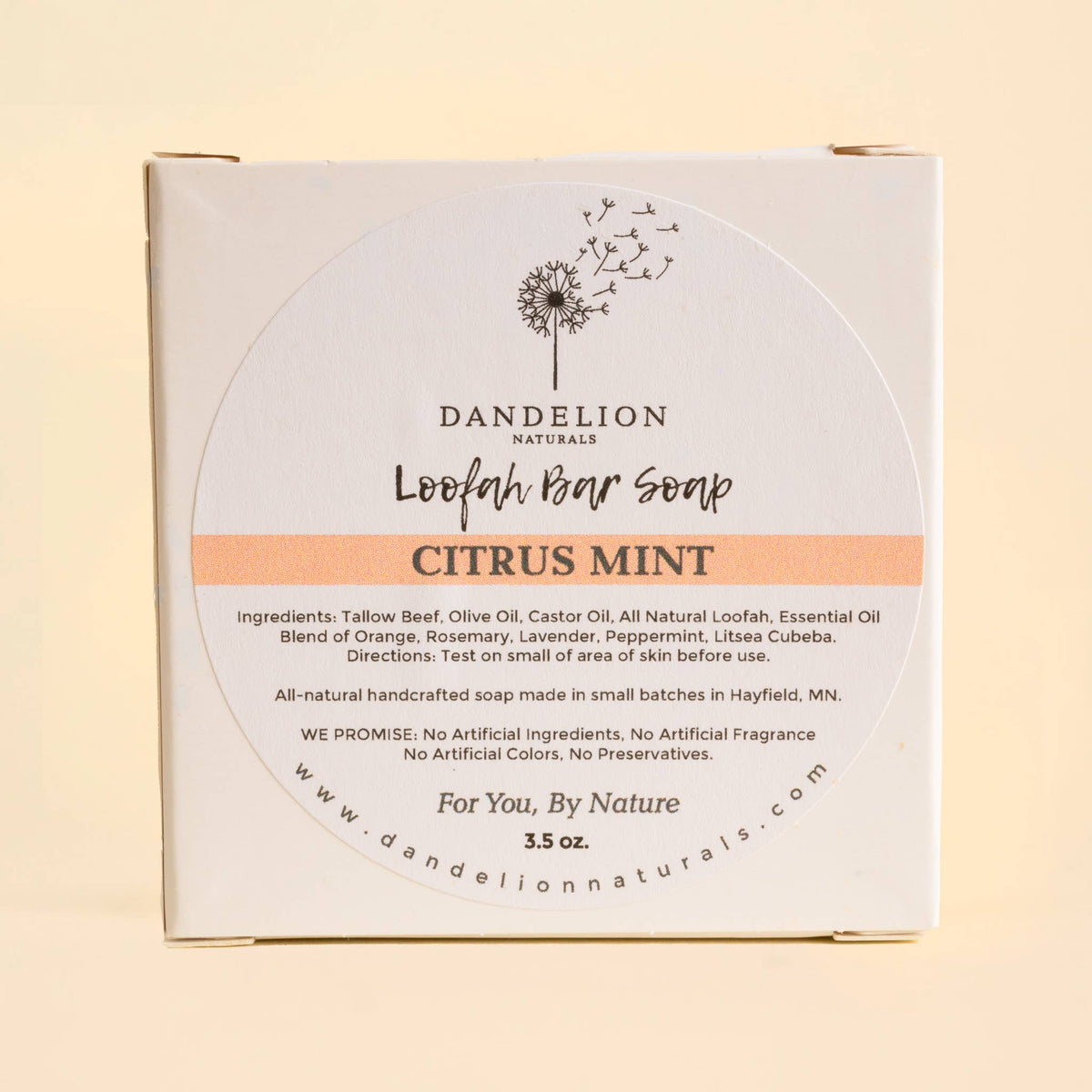 Exfoliating Tallow Bar Soap with Loofah | Citrus + Mint