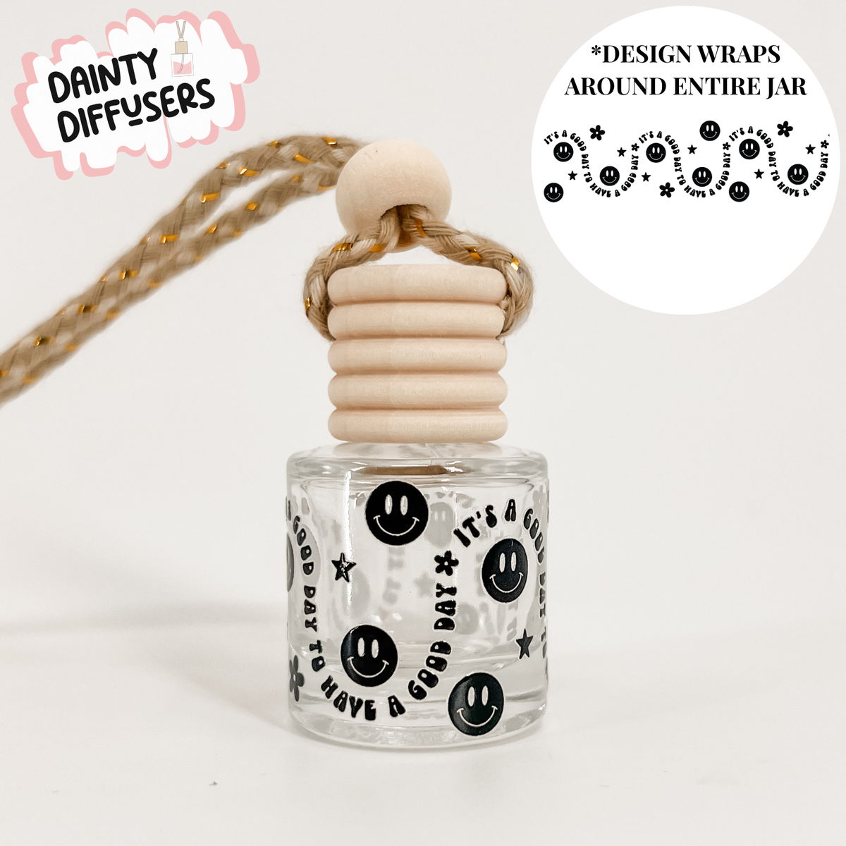 Good Day To Have A Good Day Car Freshener | Hanging Car Diffuser: Acorn & Ember