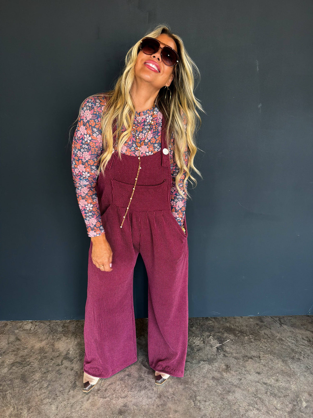 FALL KARLI OVERALLS: PLUM