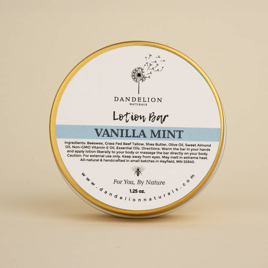 Vanilla Mint Tallow Lotion Bar | Solid Lotion Bar