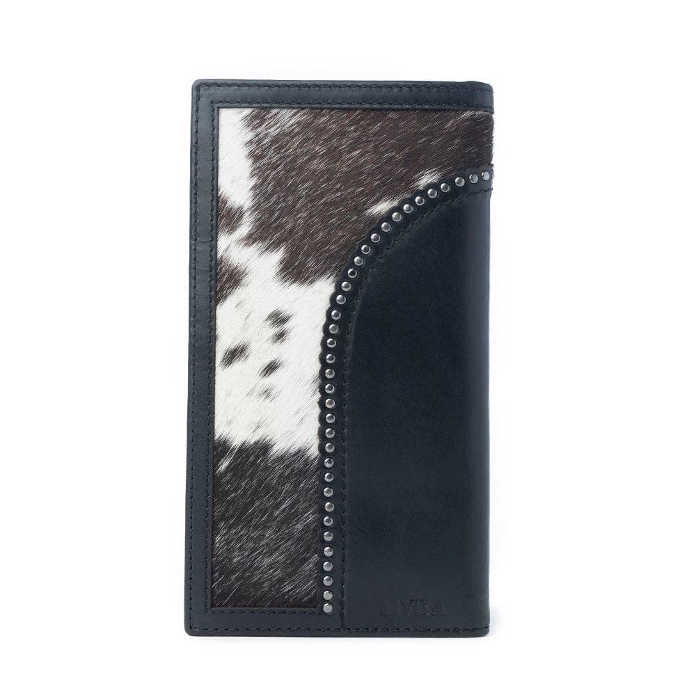 Frontier Mark Hairon Leather Wallet for Men in Dusthorn Black: Dusthorn Black