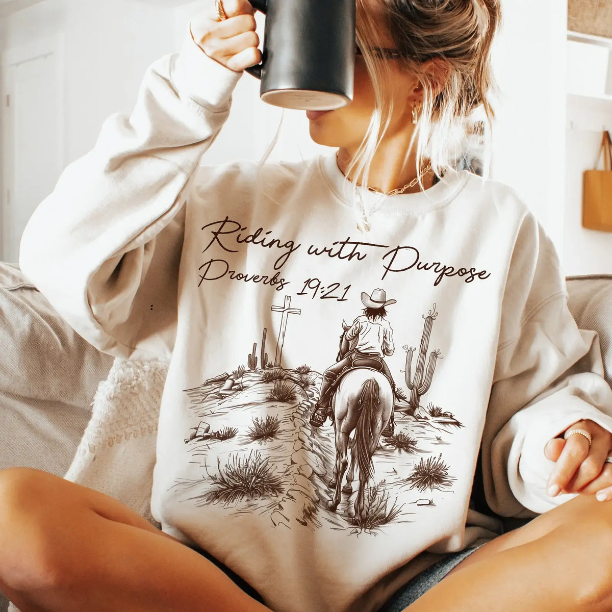 Riding With Purpose Western Tees -Sweatshirts & Tees : Sand