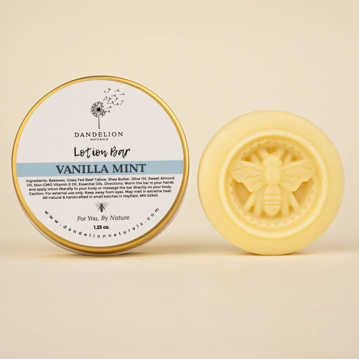 Vanilla Mint Tallow Lotion Bar | Solid Lotion Bar