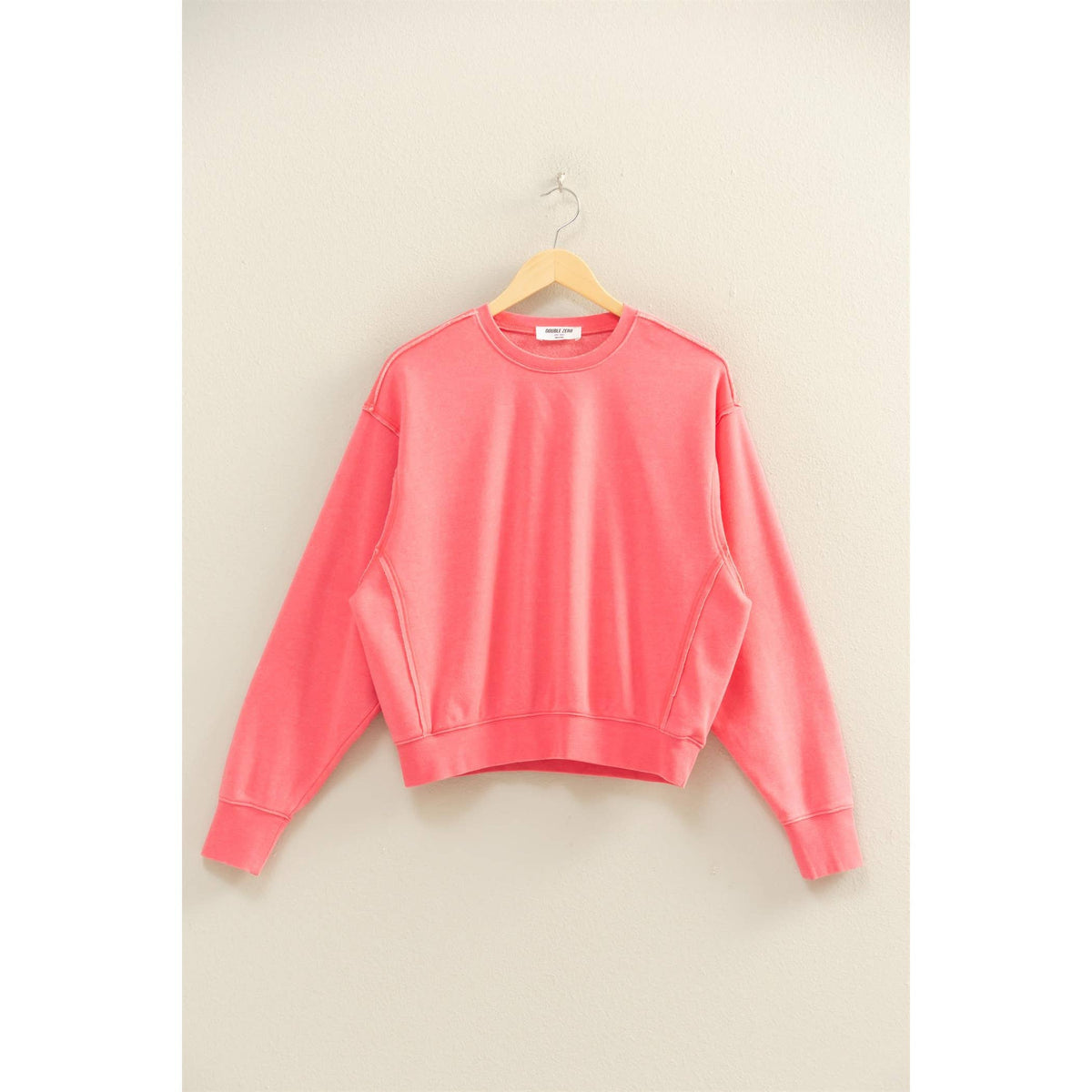 Raw Edge Detail Burnout Sweatshirt: WHIP CREAM