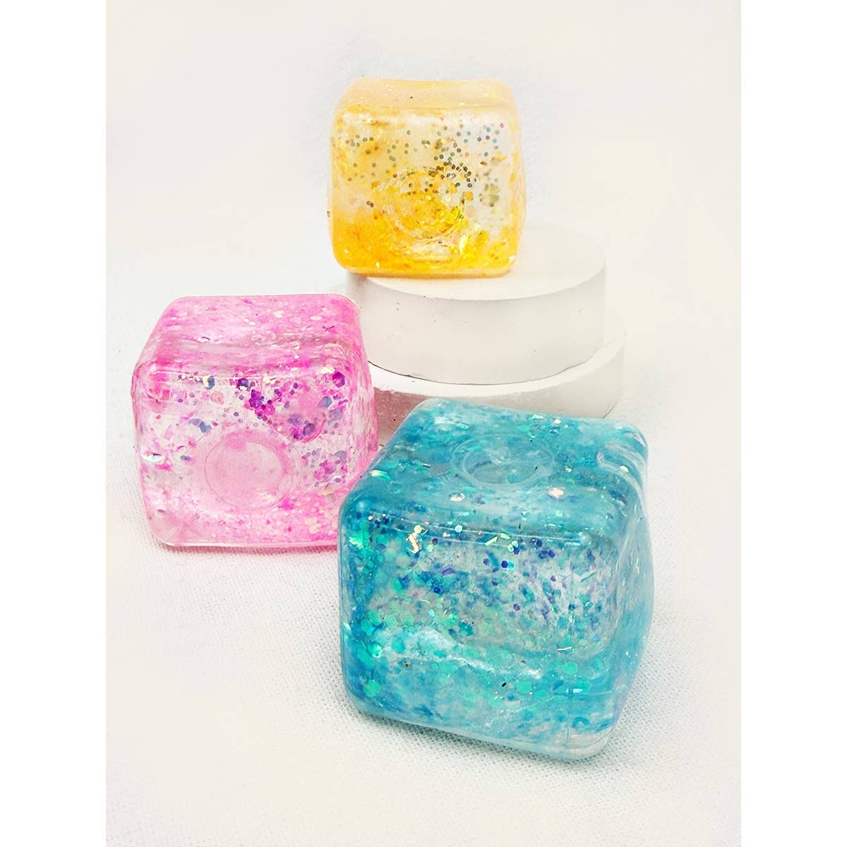 Viral Glitter Ice Cube Squishy Toy: MIX COLOR / ONE(12)